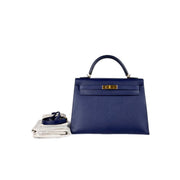 Hermes Kelly 32 Epsom Blue Bag